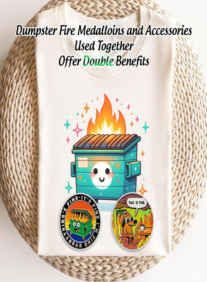 IELCJJ 5Pcs Colorful Dumpster Fire Challenge Coin - This is Fine Mini Dumpster Fire Coin - Hilarious Funny Desk Accessories for Work - Coworker Go Away Token - Inspirational Gifts for Men Women Teacher - Image 5